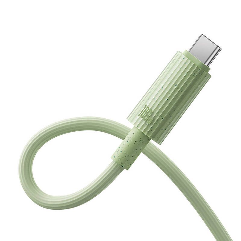 Fast Charging cable Baseus USB-C to USB-C Habitat Series 2m 100W (green) - Image 3