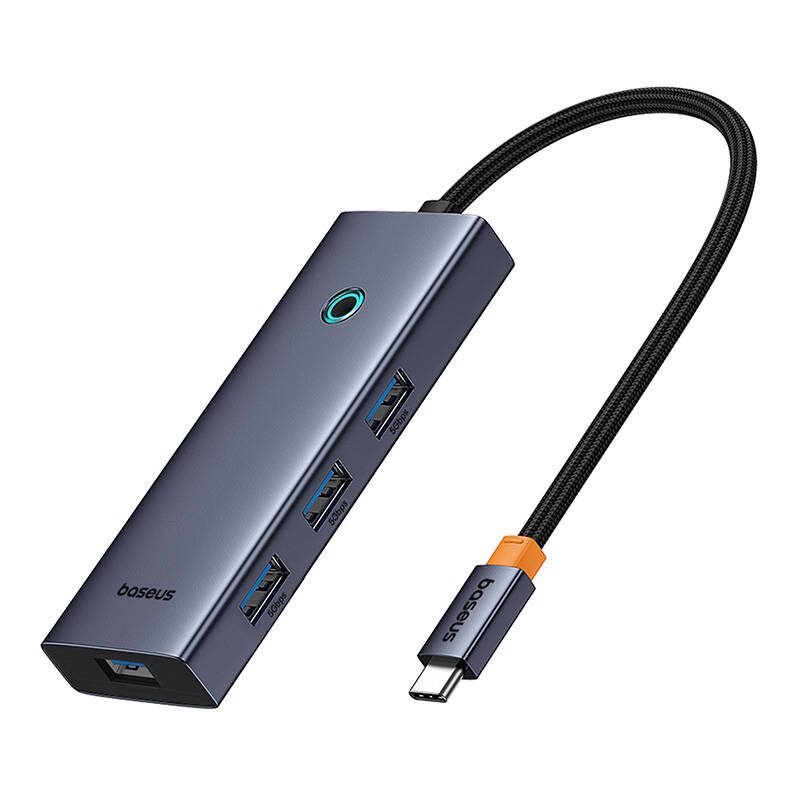 Hub 5in1 Baseus UltraJoy 5-Port (4xUSB 3.0, PD) grey - Image 3
