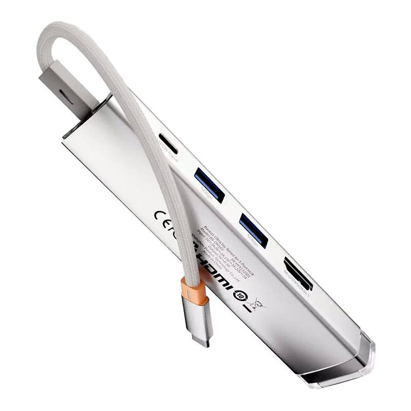 5-Port HUB AIR Baseus UltraJoy Series Type-C - HDMI, USB3.0x2, PD, RJ45 (silver)) - Image 2