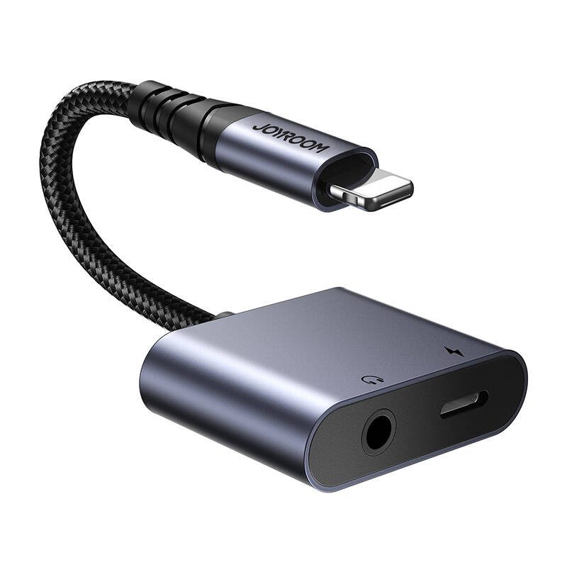 2-in-1 Audio adapter Joyroom SY-L01 Lightning to 3.5mm + Lightning (black) - Image 2