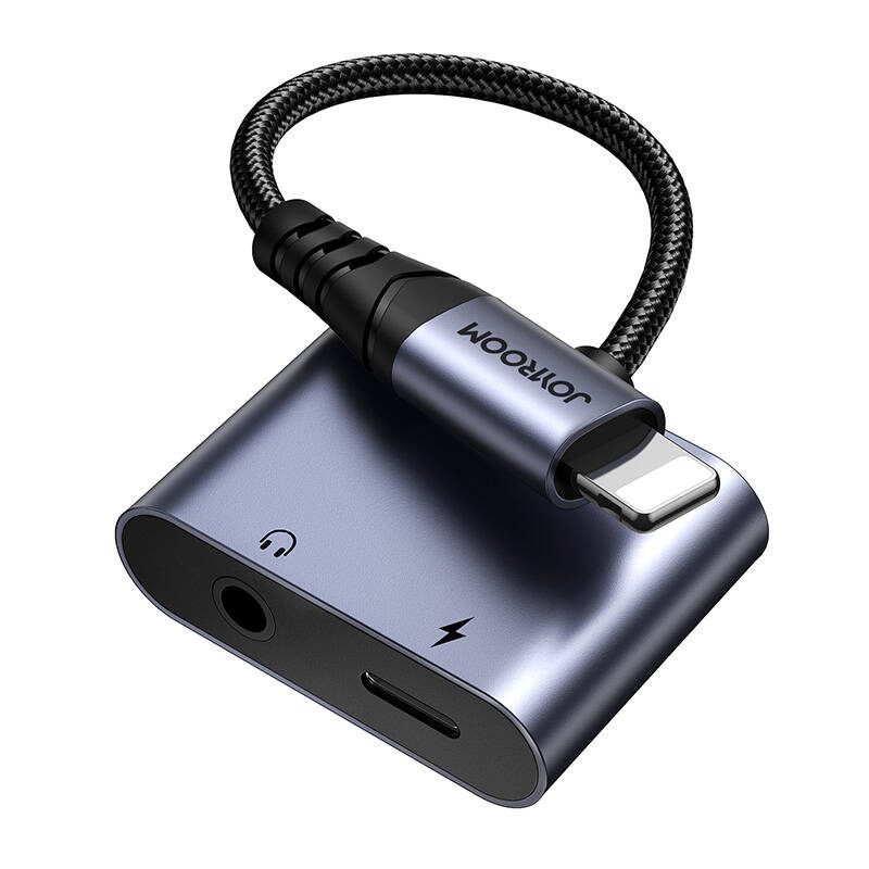 2-in-1 Audio adapter Joyroom SY-L01 Lightning to 3.5mm + Lightning (black) - Image 3