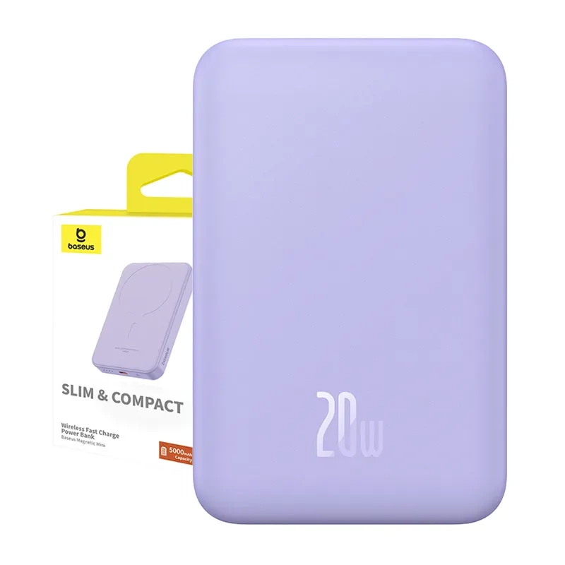 Magnetic Mini Powerbank Baseus 5000mAh 20W (purple) - Image 2