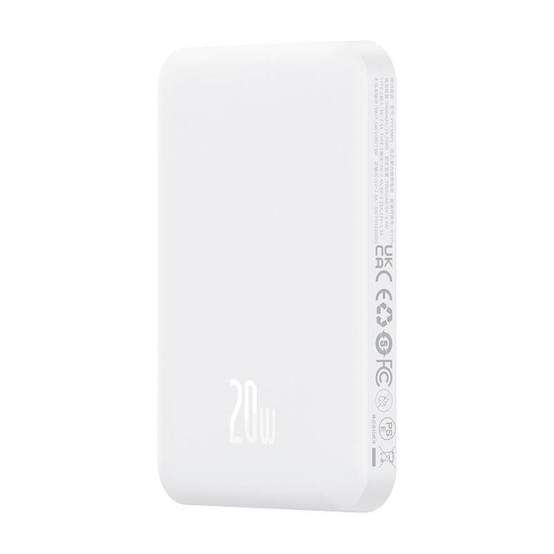 Magnetic Mini Powerbank Baseus 5000mAh, USB-C 20W (white) - Image 3