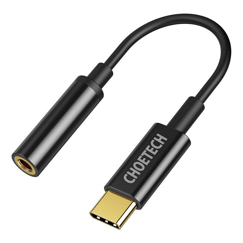 Adapter Choetech AUX003 USB-C to 3.5mm Audio Jack Adapter (black) - Image 2