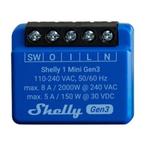 Shelly 1 Mini Gen3 Controller, WiFi/Bluetooth