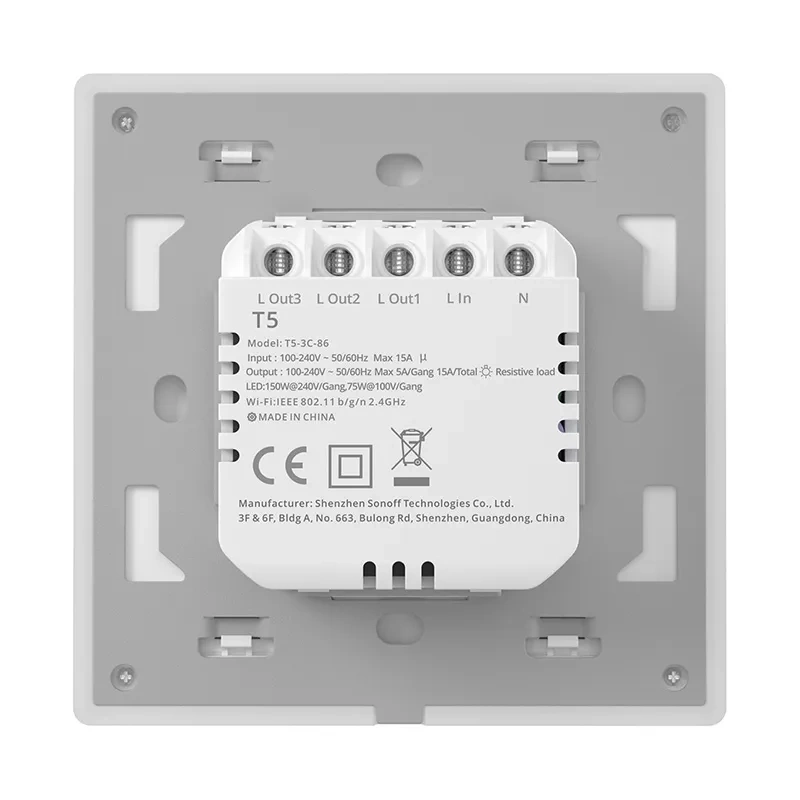 Smart WiFi Touch Wall Switch Sonoff TX T5 2C (2-channel) - Image 3