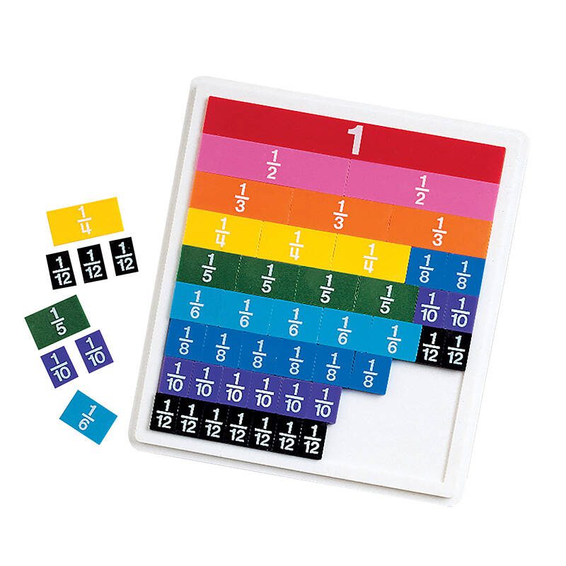Rainbow Fraction Tiles With Tray Learning Resources LER 0615 - Image 2