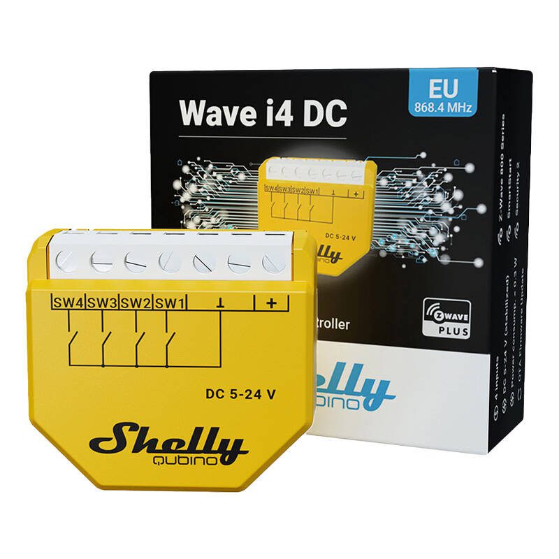 Shelly Qubino Wave i4 DC Scene Controller, Z-Wave (DC 5-24V) - Image 3