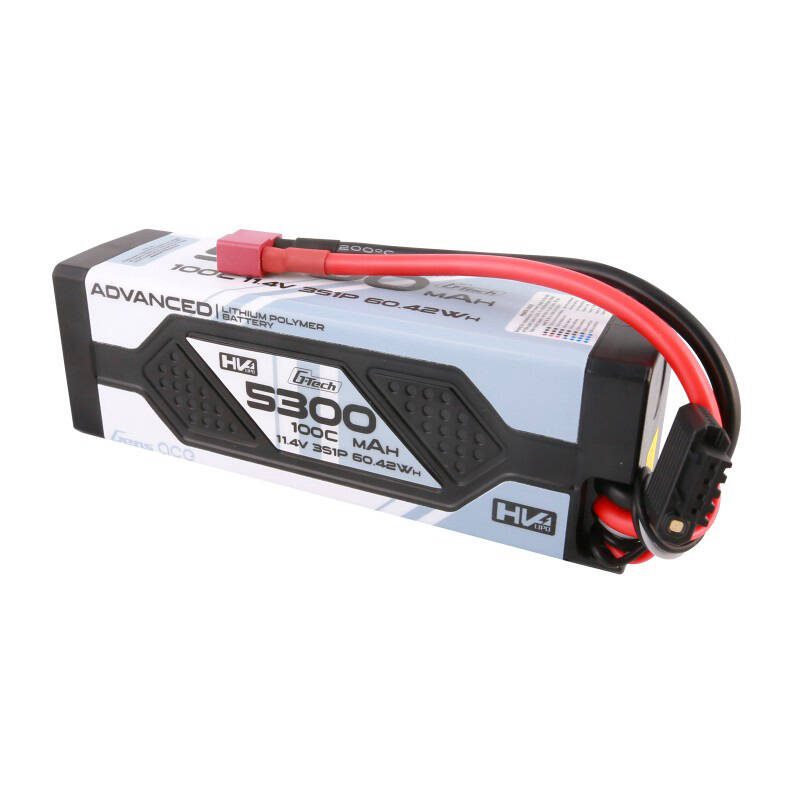 Gens ace Advanced G-Tech 5300mAh 11.4V 3S1P 100C HV car Lipo Battery Pack Hardcase with Deans Plug - Image 3