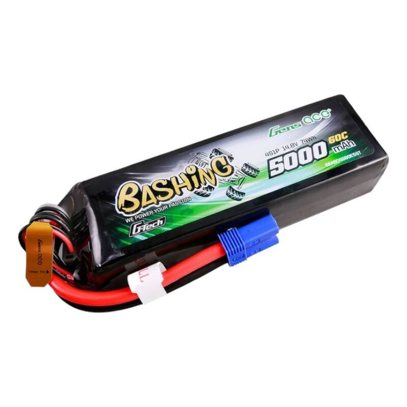 Gens ace G-Tech 5000mAh 14.8V 4S1P 60C Lipo Battery Pack with EC5 Plug-Bashing Series - Image 2