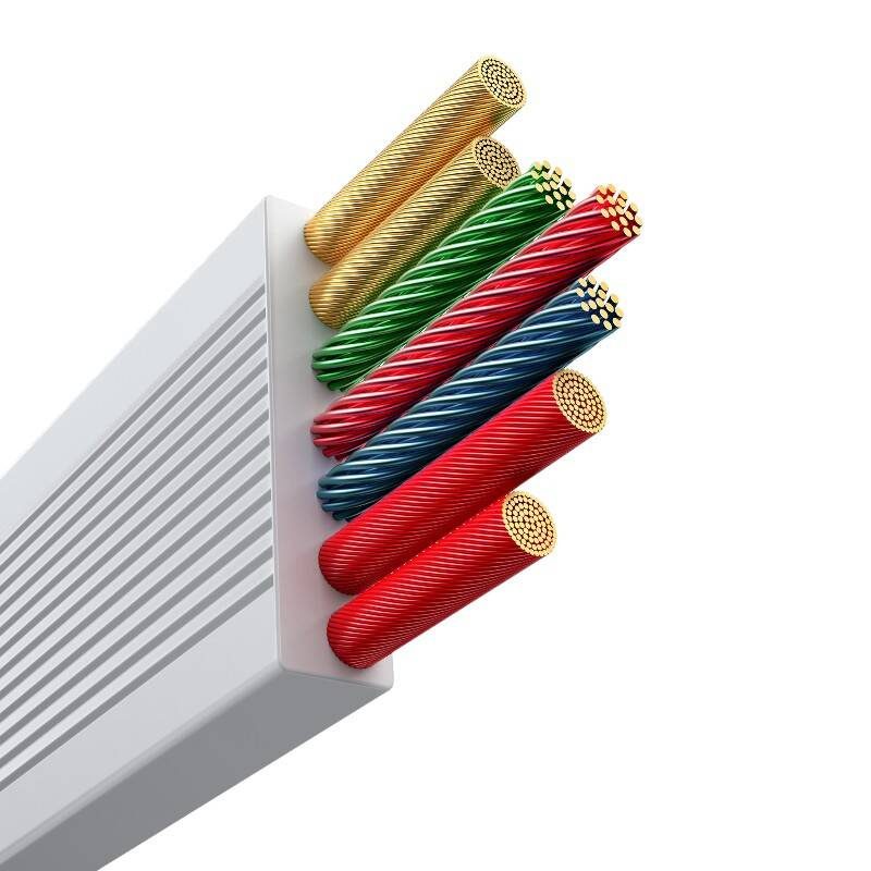 Fast Charging Cable 3in1 Baseus Free2Draw USB-C to USB-C/Lightning/Micro 100W, 1,1m (white) - Image 6