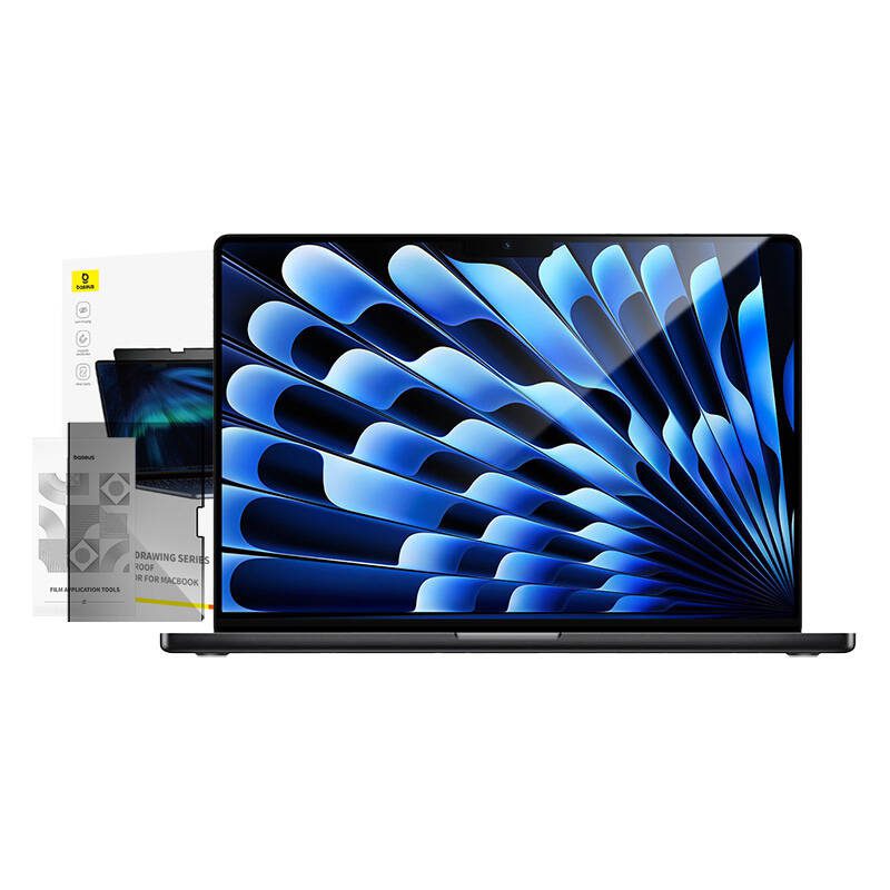 Baseus Magic Drawing magnetic protective privacy overlay for MacBook Air 15.3" (2023/2024) + cleaning kit (transparent) - Image 5