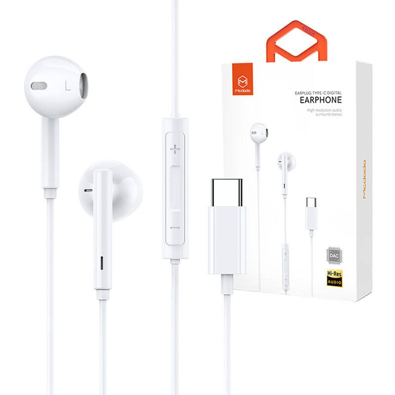 Mcdodo HP-7500 wired headphones, USB-C (white) - Image 3