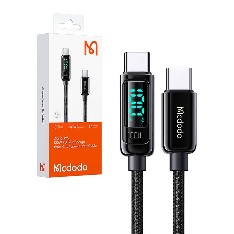 Mcdodo CA-8820 100W USB-C to USB-C cable, 1.2m (black) - Image 3