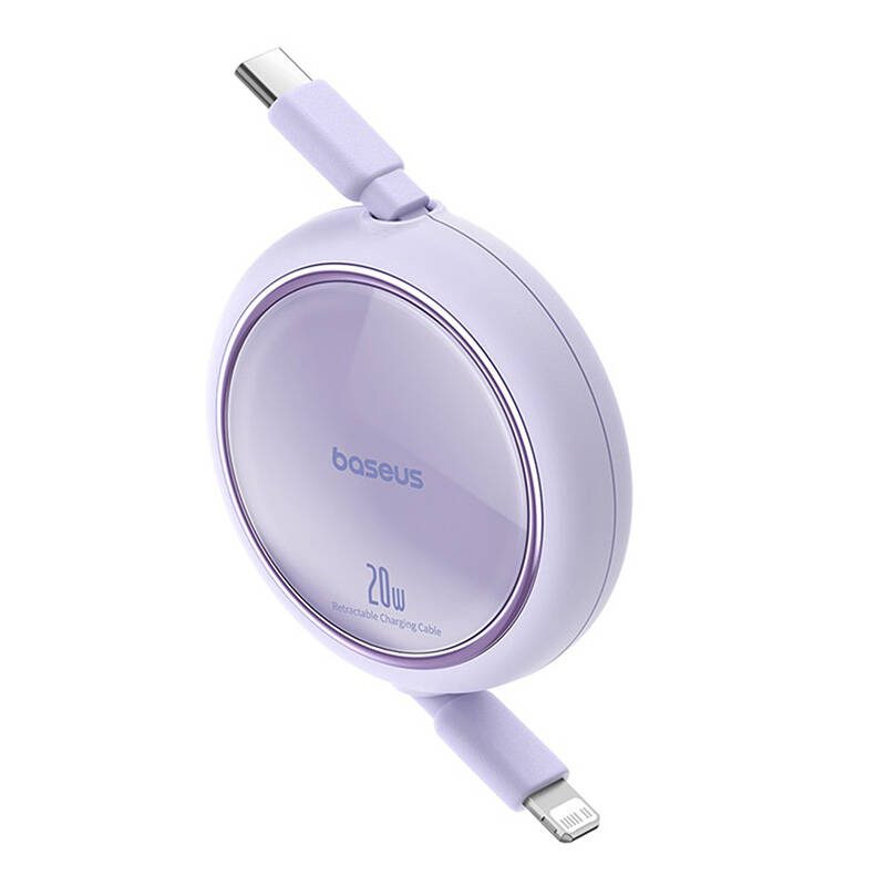 USB Cable Baseus Free2Pull USB-C to iP 20W 1m (purple) - Image 2