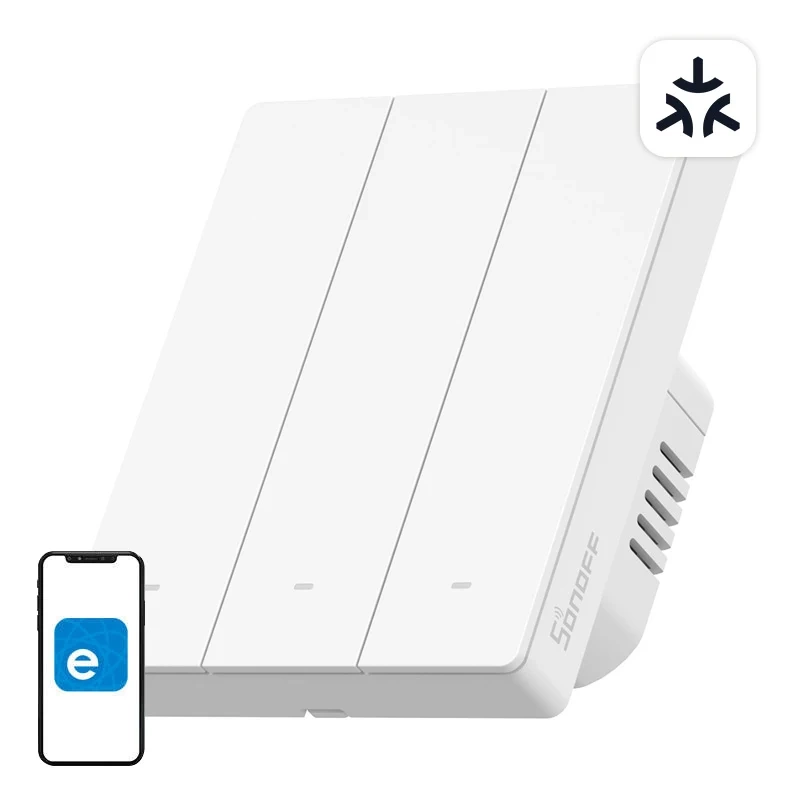 SONOFF M5-3C-80W WiFi Matter smart wall switch (3-channel, for frame) - Image 6