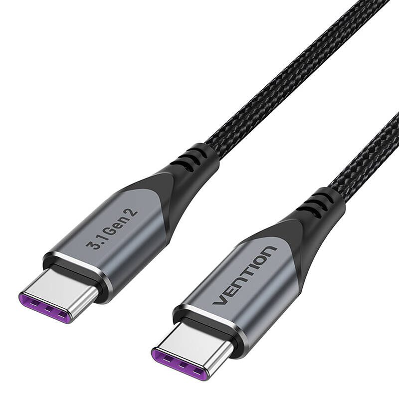 USB-C to USB-C 100W Vention TAHHD 5A 0.5m USB 3.1 Gen2 4K cable (gray) - Image 2