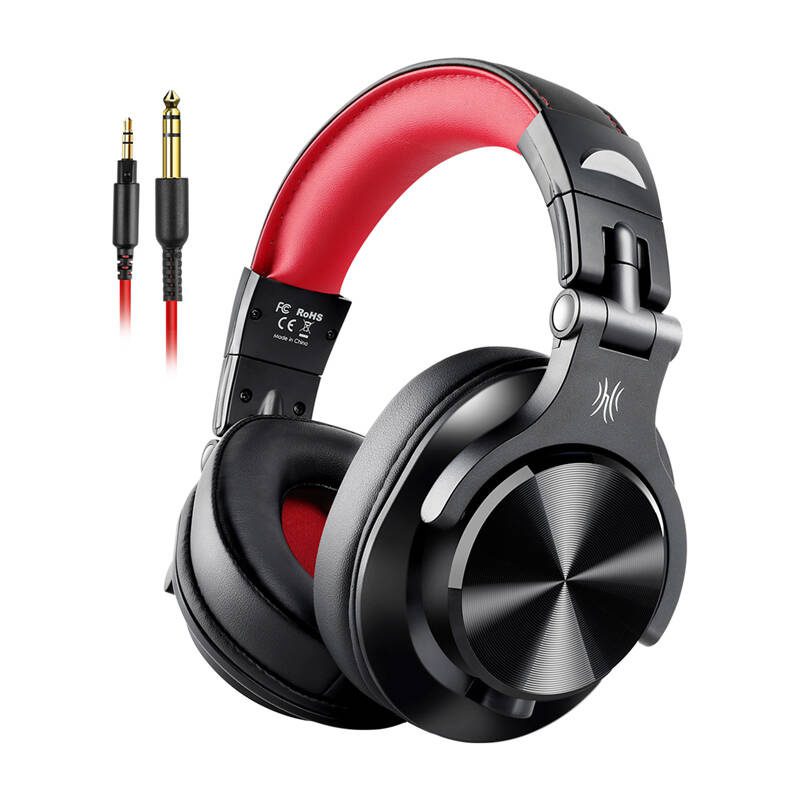 Oneodio A71 Wired Headphones (Black and Red) - Image 2