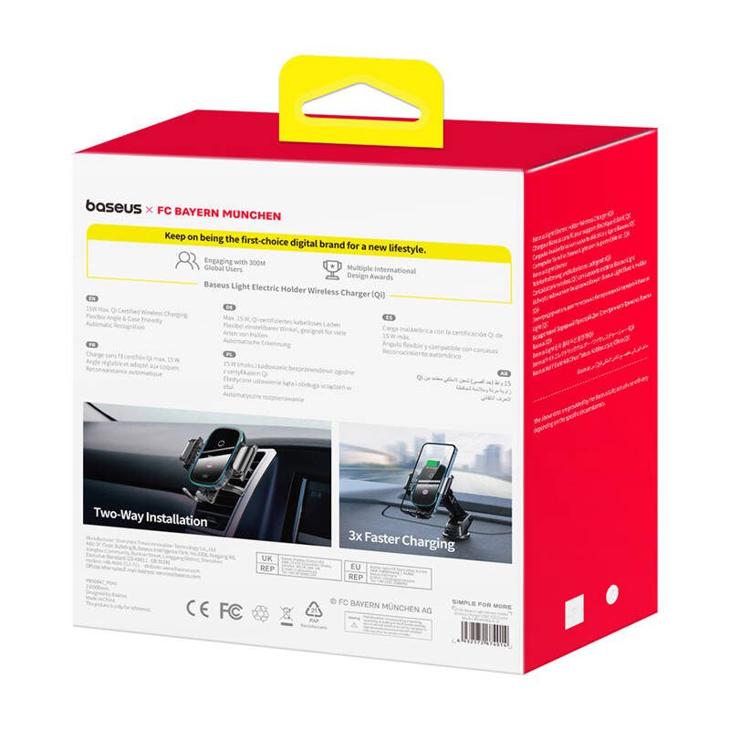 Baseus car holder with 15W charger (black) Bayern edition - Image 5