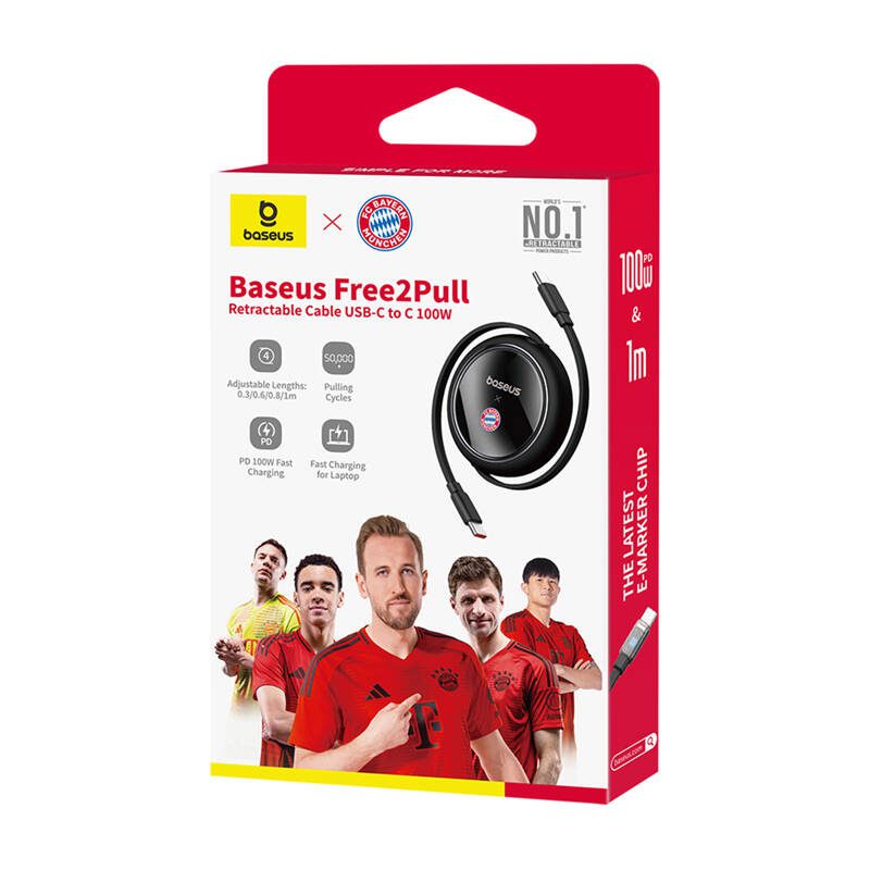 Baseus USB-C to USB-C 100W Charging Cable (Black) Bayern Edition - Image 5
