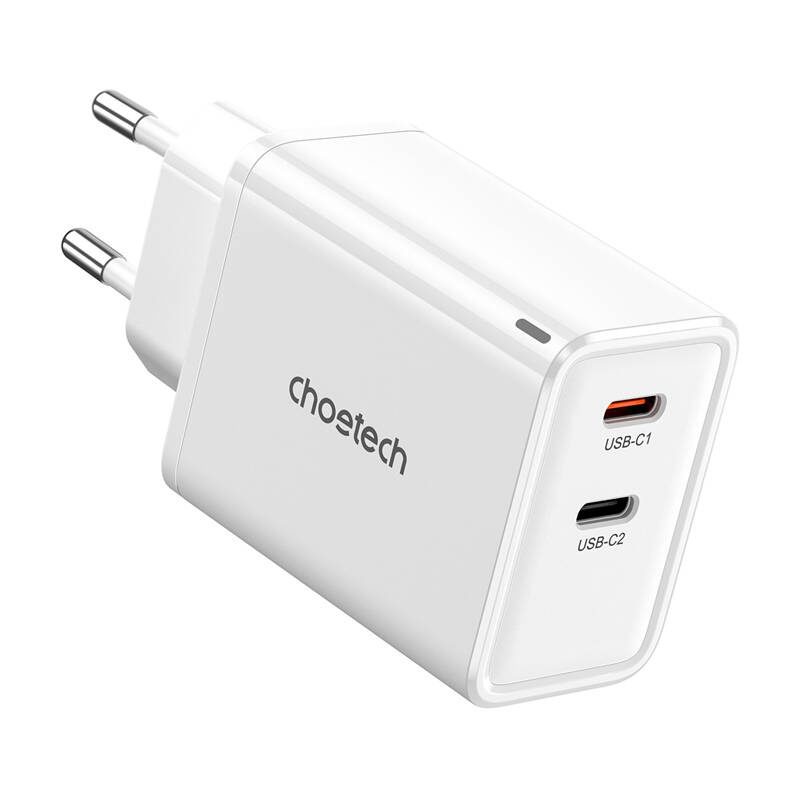 Choetech PD6013, GaN, 2x USB-C, PD65W network charger (white) - Image 2