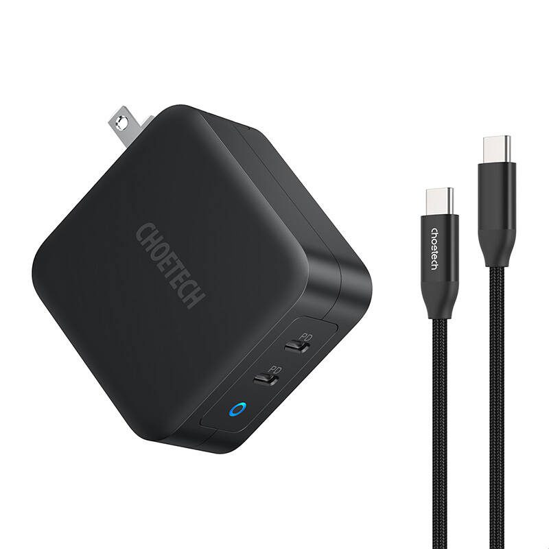 Choetech PD6008 2xUSB-C PD 100W GaN mains charger - Image 2