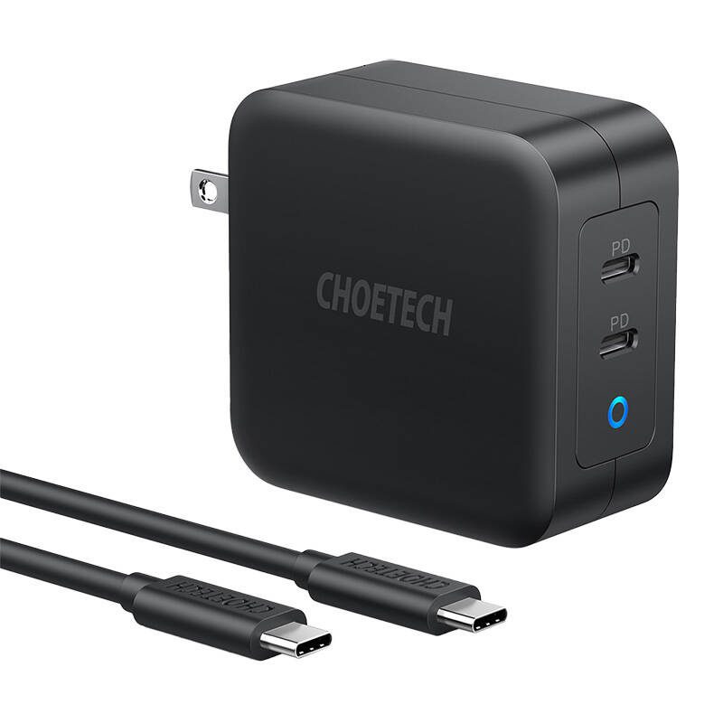 Choetech PD6008 2xUSB-C PD 100W GaN mains charger - Image 5
