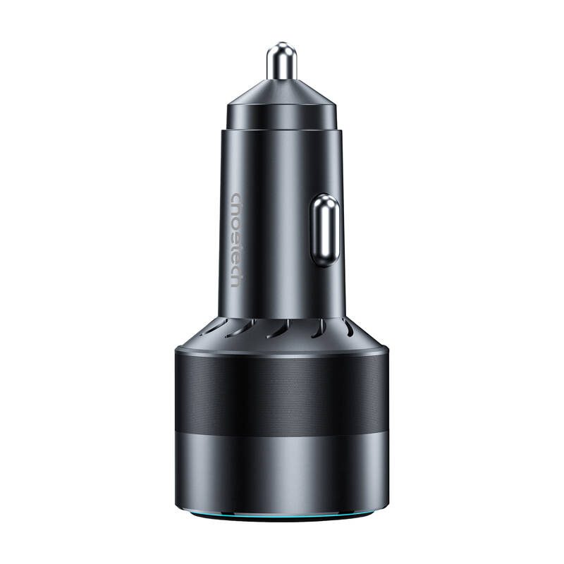 Choetech 63W Dual USB-C 45w+ USB-A 18w fast car charger (black) - Image 2
