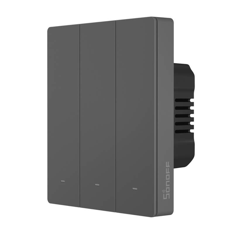 Smart WiFi wall switch SONOFF M5-3C-80 (3-channel, for frame, graphite) - Image 4