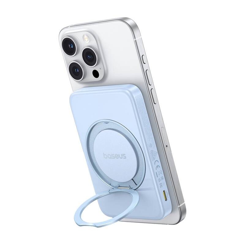 Baseus powerbank with stand PicoGo Qi2 5000mAh 20W (blue) - Image 3