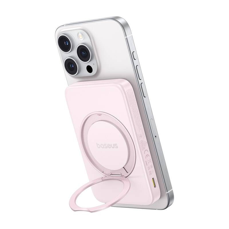Baseus powerbank with stand PicoGo Qi2 5000mAh 20W (pink) - Image 3