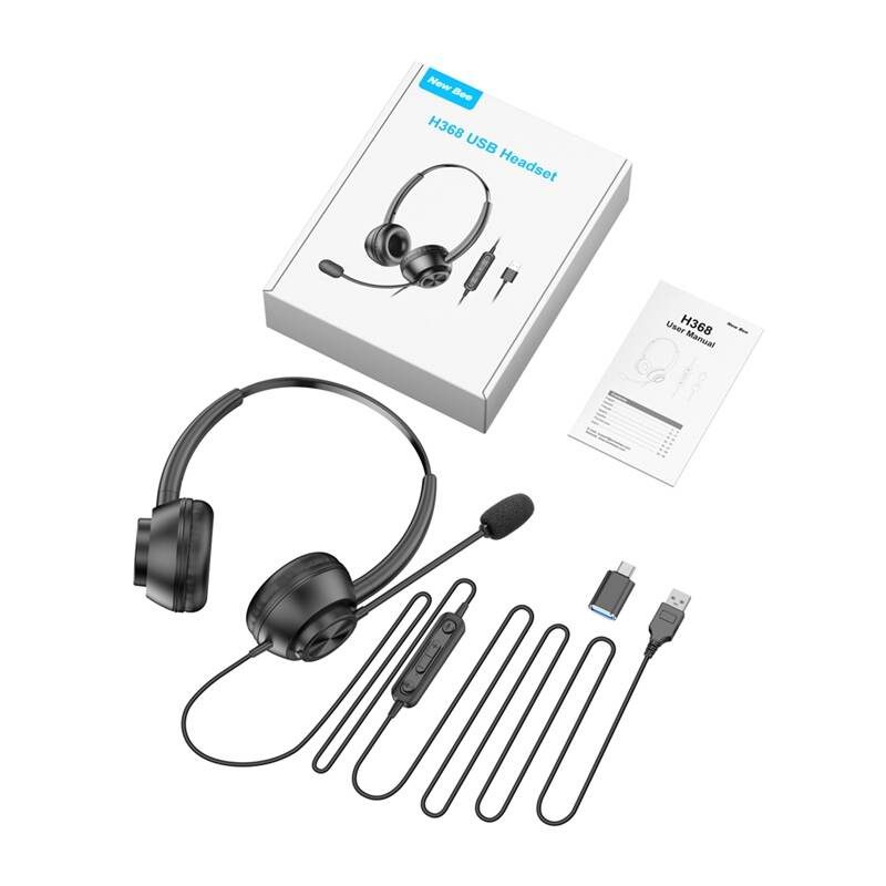 Wired headset with microphone New Bee H368 - Image 2