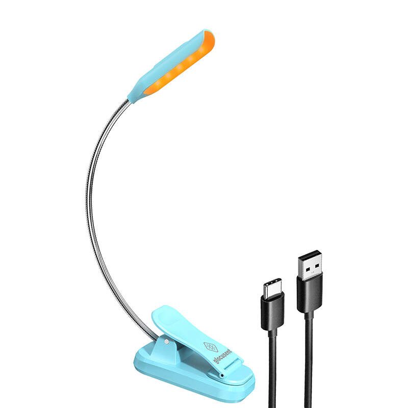 Wireless lamp Glocusent mini GLCSNTBL103B clip-on book light, USB-C Blue - Image 2