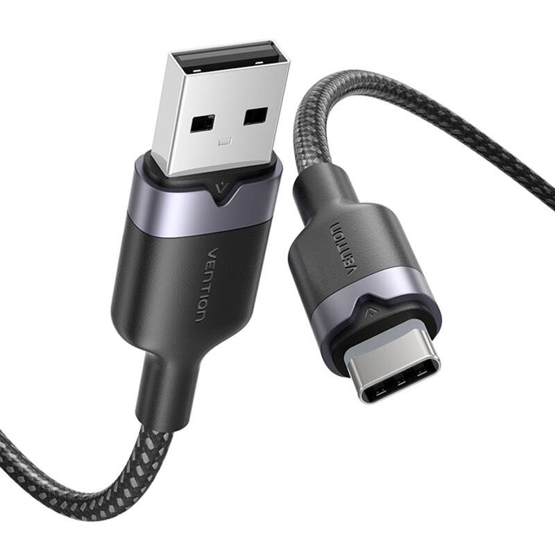 USB 2.0 A to USB-C 3A cable Vention CTNBH 2M (black) - Image 2