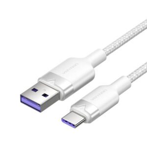 USB 2.0 A to USB-C 6A Vention CTOWF 1M cable (white)