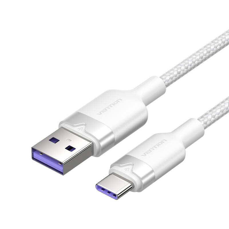 USB 2.0 A to USB-C 6A Vention CTOWH 2M cable (white)