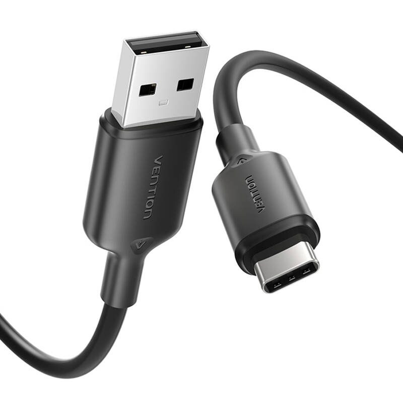 USB 2.0 A to USB-C 3A cable Vention CTQBF 1M (black) - Image 2