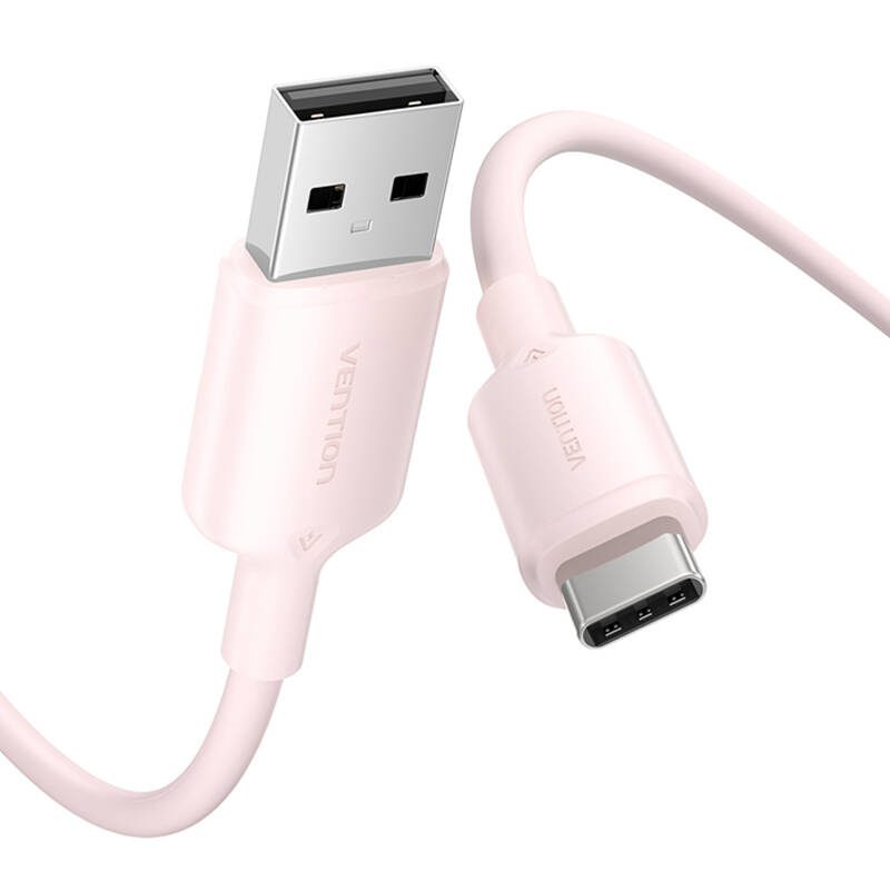 USB 2.0 A to USB-C 3A cable Vention CTQPF 1M (pink) - Image 2