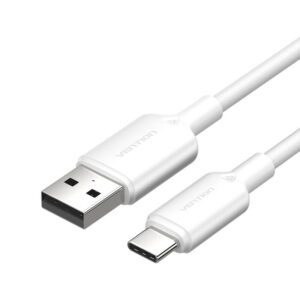 USB 2.0 A to USB-C 3A cable Vention CTQWF 1M (white)