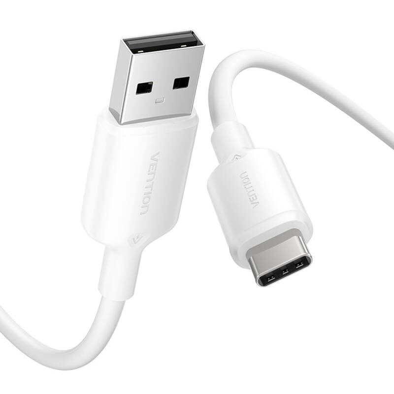 USB 2.0 A to USB-C 3A cable Vention CTQWF 1M (white) - Image 2