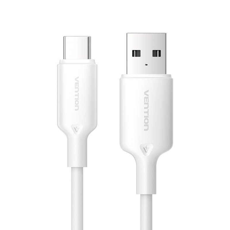USB 2.0 A to USB-C 3A cable Vention CTQWF 1M (white) - Image 3
