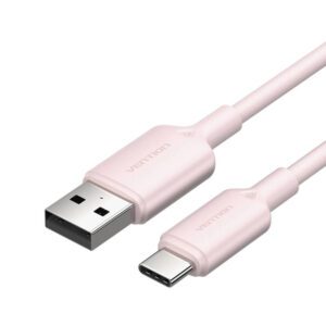 USB 2.0 A to USB-C 3A cable Vention CTQPH 2M (pink)