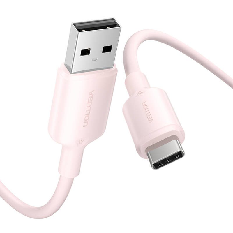 USB 2.0 A to USB-C 3A cable Vention CTQPH 2M (pink) - Image 2