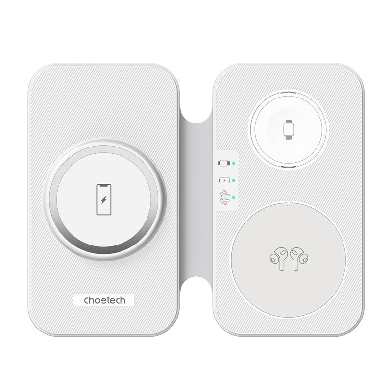 Choetech T616-F 3-in-1 inductive charger (white) - Image 3