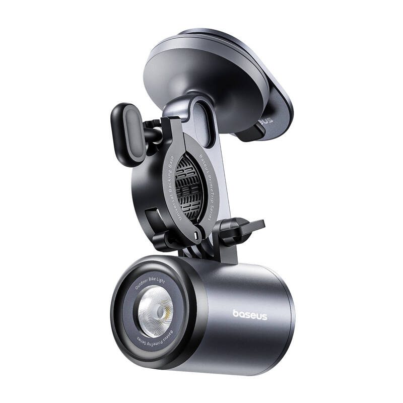 Baseus PrimeTrip 2-in-1 bike mount, phone holder + flashlight (black)