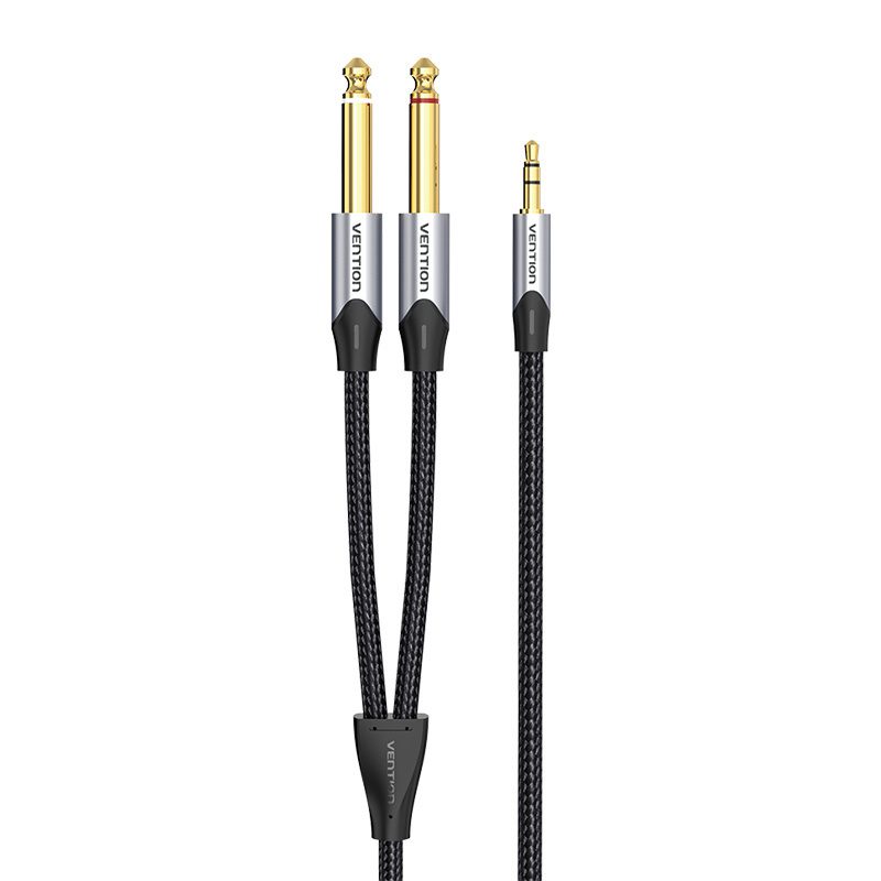 Audio cable mini jack 3.5mm to 2x jack 6.35mm male Vention BARHK 8m - Image 2