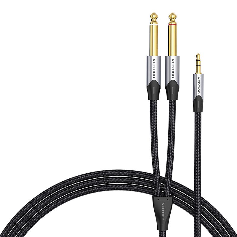 Audio cable mini jack 3.5mm to 2x jack 6.35mm male Vention BARHL 10m