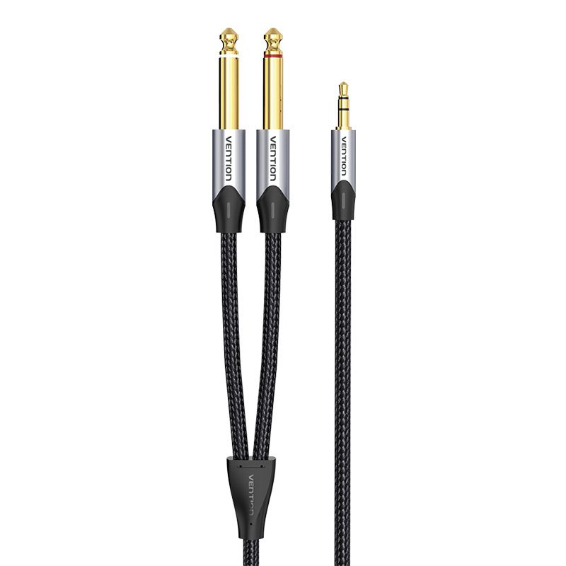 Audio cable mini jack 3.5mm to 2x jack 6.35mm male Vention BARHL 10m - Image 2