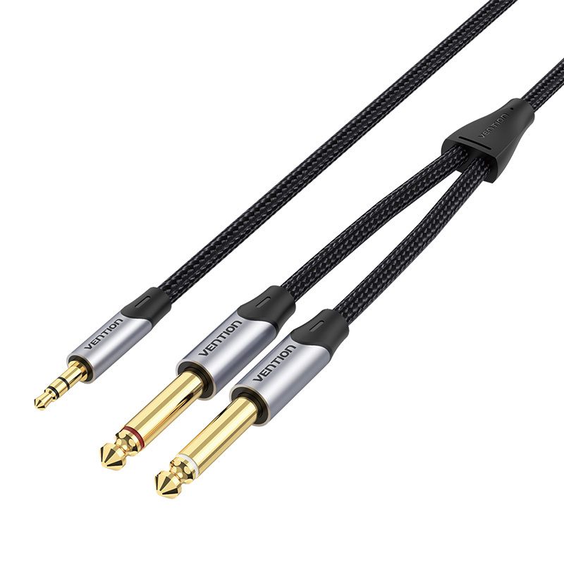 Audio cable mini jack 3.5mm to 2x jack 6.35mm male Vention BARHL 10m - Image 3