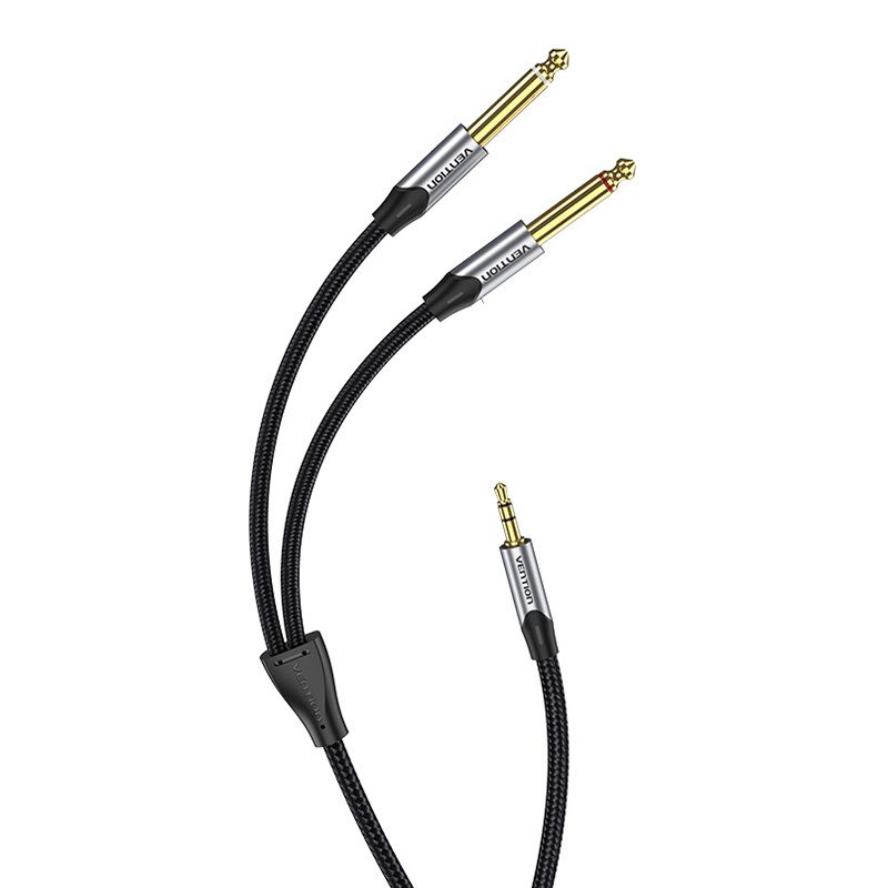Audio cable mini jack 3.5mm to 2x jack 6.35mm male Vention BARHL 10m - Image 5